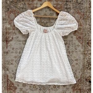 Show Me Your Mumu Flora Spacey Lacey White Mini Dress Womens Size S